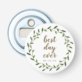 Bästa dagen någonsin Krans Bröllop Minnessak Flasköppnare