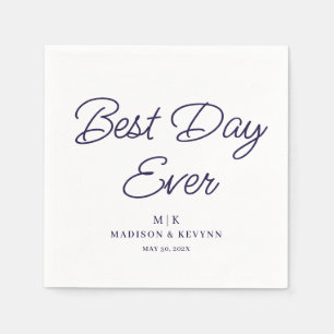 Bästa dagen någonsin Minimal och Chic Bröllopsse Pappersservett