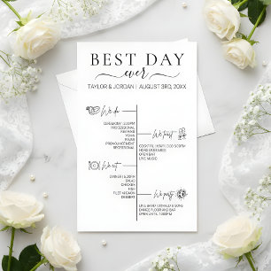 Bästa dagen någonsin   Minimalistisk bröllopsitine Flygblad