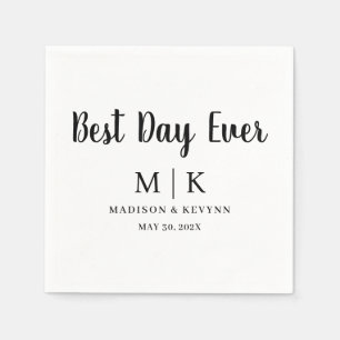 Bästa dagen någonsin - minimalt och Chic Bröllop Pappersservett