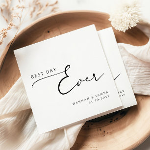 Bästa dagen någonsin Modern Elegant Calligraphy Br Pappersservett