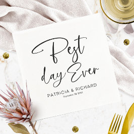 Bästa dagen någonsin Modern kalligrafi bröllop  Pappersservett