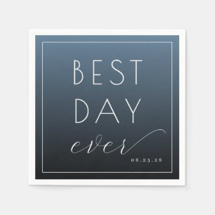 Bästa dagen någonsin Optimistisk blå typografisk Pappersservett