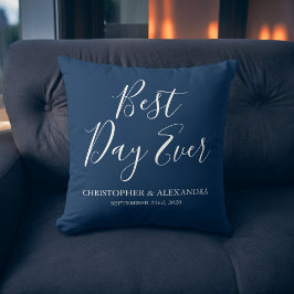 Bästa dagen någonsin Ro-flottan Blue Bröllop Kudde