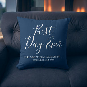 Bästa dagen någonsin Ro-flottan Blue Bröllop Kudde