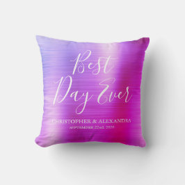 Bästa dagen någonsin Ro Rosa Lila Bröllop Kudde