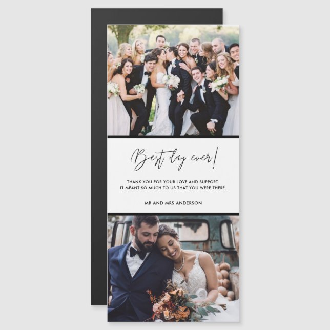 Bästa dagen någonsin två foton från Bröllop Tack (Fram/baksida)