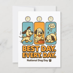 Bästa dagen varje dag - vykort för Rolig hund Teck