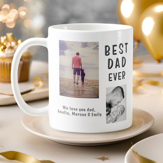Bästa Dåliga Någonsin Fars Dag 2 Foto Collage Kaffemugg (Skapare uppladdad)