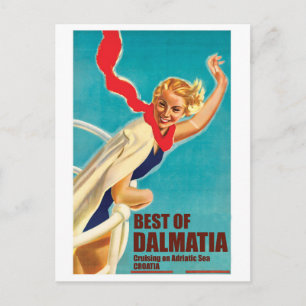 Bästa Dalmatien, Kroatien, Flicka på en kryssnings Vykort