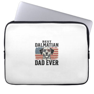 Bästa Dalmatiner Pappa Någonsin Patriotisk Hund T- Laptop Fodral