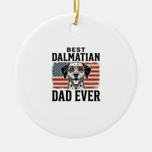 Bästa Dalmatiner Pappa Någonsin Patriotisk Hund Tr Julgransprydnad Keramik