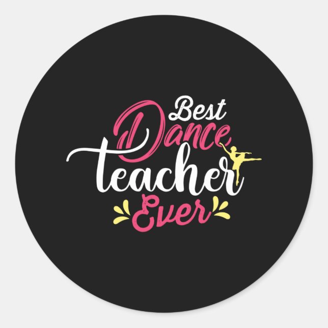 BÄSTA DANS-LÄRARE NÅGONSIN RUNT KLISTERMÄRKE (Framsida)
