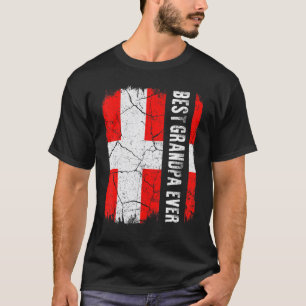 Bästa danska farfar Aldrig Danmark Flagga Fars dag T Shirt