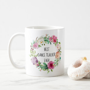 Bästa danslärare - Tack av rå Blommigt Kaffemugg
