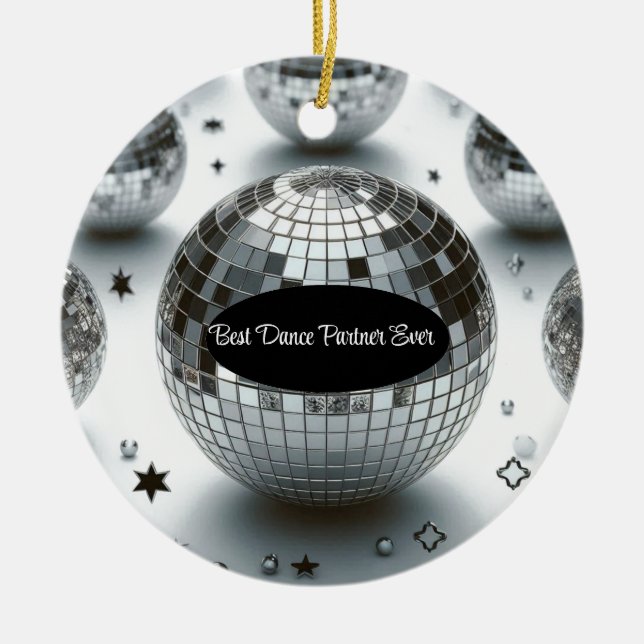 Bästa danspartner Disco Boll  Julgransprydnad Keramik (Framsidan)