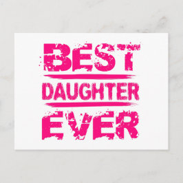 Bästa DAUGHTER någonsin Grunge Stil Rosa Text A01 Vykort