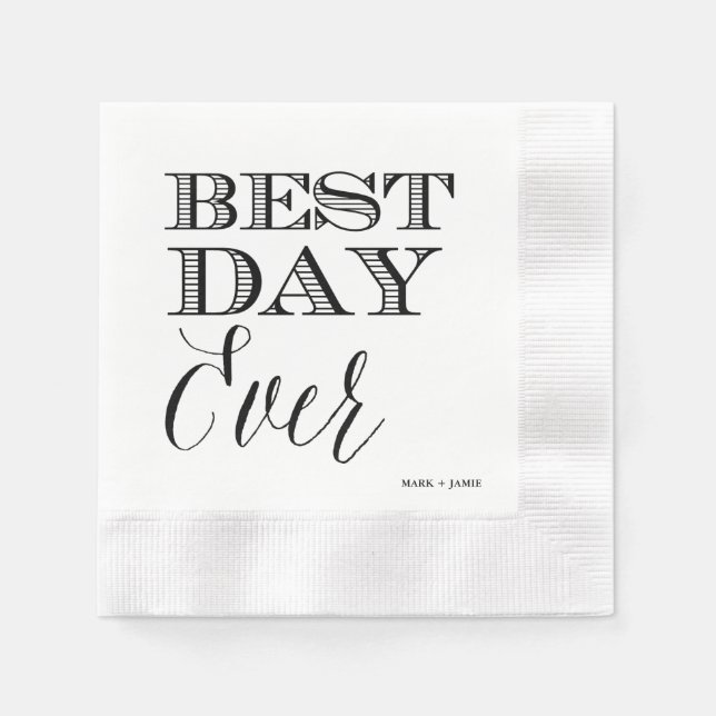 BÄSTA DAY EVER-cocktail Napkin Pappersservett (Framsidan)