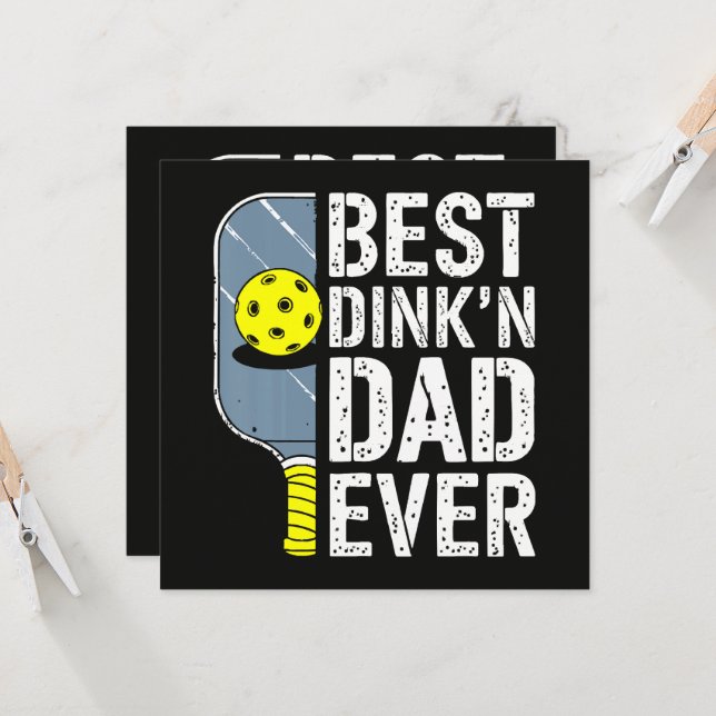 Bästa Dink'N Pappa Någonsin Pickleball Inbjudningar (Fram/Back In Situ)