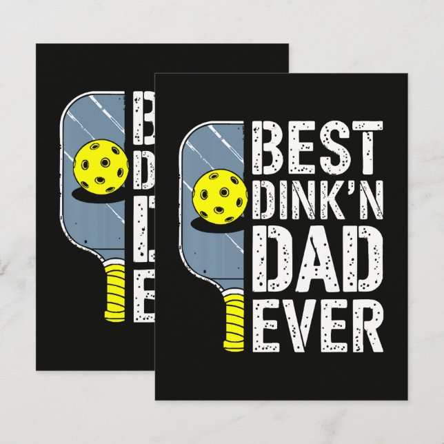 Bästa Dink'N Pappa Någonsin Pickleball Kort (Fram/baksida)