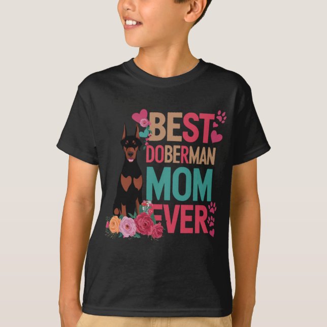 Bästa Doberman-Mamma Någon Gång T Shirt (Framsida)
