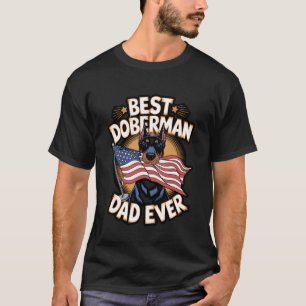 Bästa Dobermannpappa Patriotisk Design T Shirt