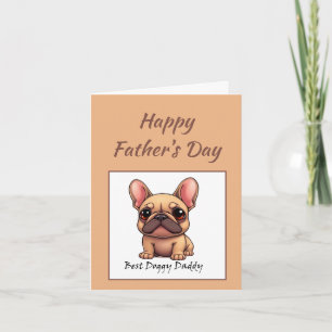 Bästa Doggy Pappa Fransk Bulldog Fadersdag Helgkort