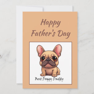 Bästa Doggy Pappa Fransk Bulldog Fars Dag Kort