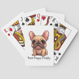 Bästa Doggy Pappa Fransk Bulldog Hunddjur Casinokort