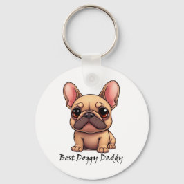 Bästa Doggy Pappa Fransk Bulldog Hunddjur Nyckelring