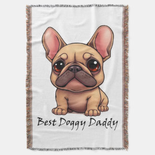 Bästa Doggy Pappa Fransk Bulldog Husdjur Hund Djur Filt