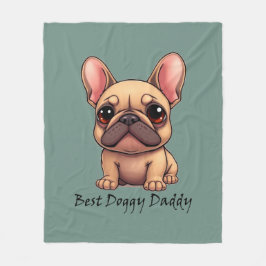Bästa Doggy Pappa Fransk Bulldog Husdjur Hund Djur Fleecefilt