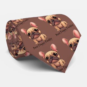 Bästa Doggy Pappa Fransk Bulldog Husdjur Hund Djur Slips