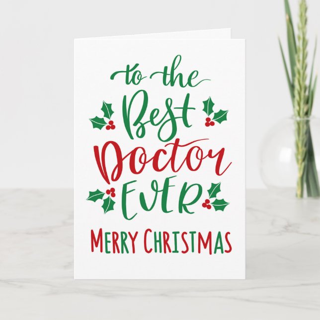 Bästa Doktor någonsin God jul-typografi Kort (Framsida)