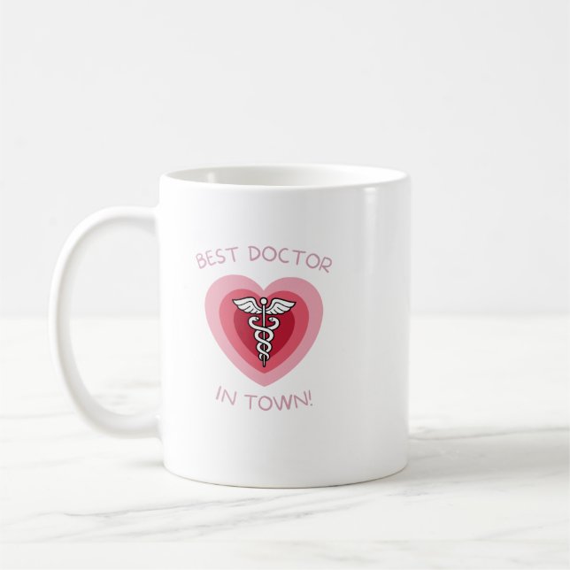 Bästa doktorn i stan hjärtmedicinsk design kaffemugg (Vänster)