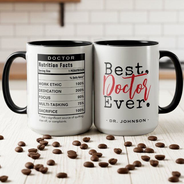 Bästa doktorn någonsin Nutrition Fakta  Mugg (Best Doctor Ever Nutrition Facts Mug
)