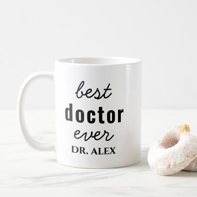 Bästa doktorn någonsin Tacksamhet Tack Personlig Kaffemugg (Med munk)