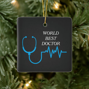Bästa doktorn någonsin Världens bästa doktor uppsk Julgransprydnad Keramik