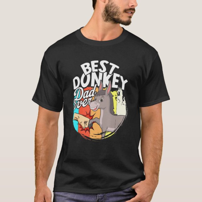 Bästa donkey Pappa någonsin Retro Farm Farmer Anim T Shirt (Framsida)