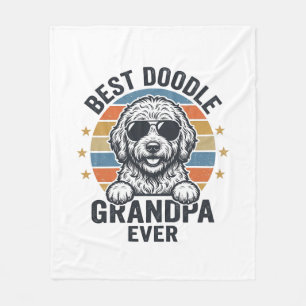 Bästa Doodle Farfar Någonsin Vintage Hund Tröja De Fleecefilt