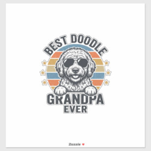 Bästa Doodle Farfar Någonsin Vintage Hund Tröja De Klistermärken