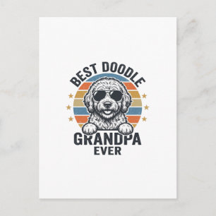 Bästa Doodle Farfar Någonsin Vintage Hund Tröja De Vykort