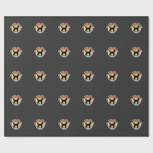 Bästa Doodle-Mamma Någonsin Retro Hund Presentpapper (Platt)