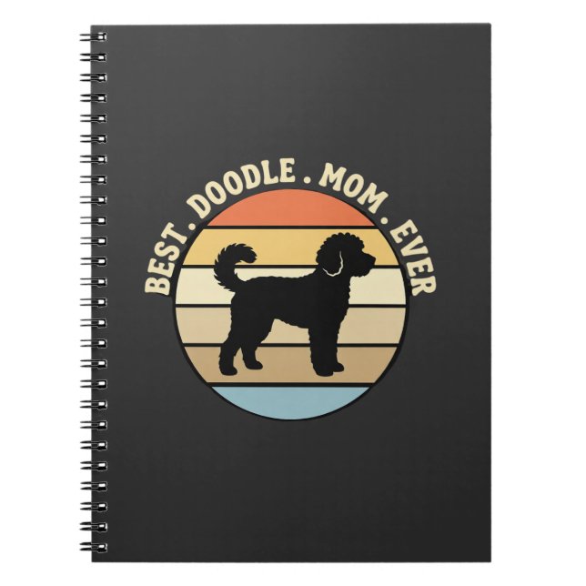 Bästa Doodle-Mamma Nånsin Retro Hund Anteckningsbok (Framsidan)