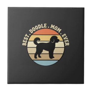 Bästa Doodle-Mamma Nånsin Retro Hund Kakelplatta