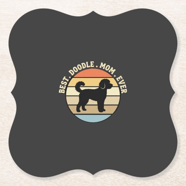 Bästa Doodle-Mamma Nånsin Retro Hund Underlägg Papper (Framsida)