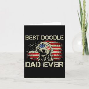 Bästa Doodle Pappa Någonsin Goldendoodle 4:e Juli Kort