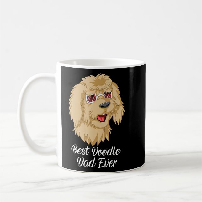 Bästa Doodle pappa någonsin Goldendoodle för pappa Kaffemugg (Vänster)