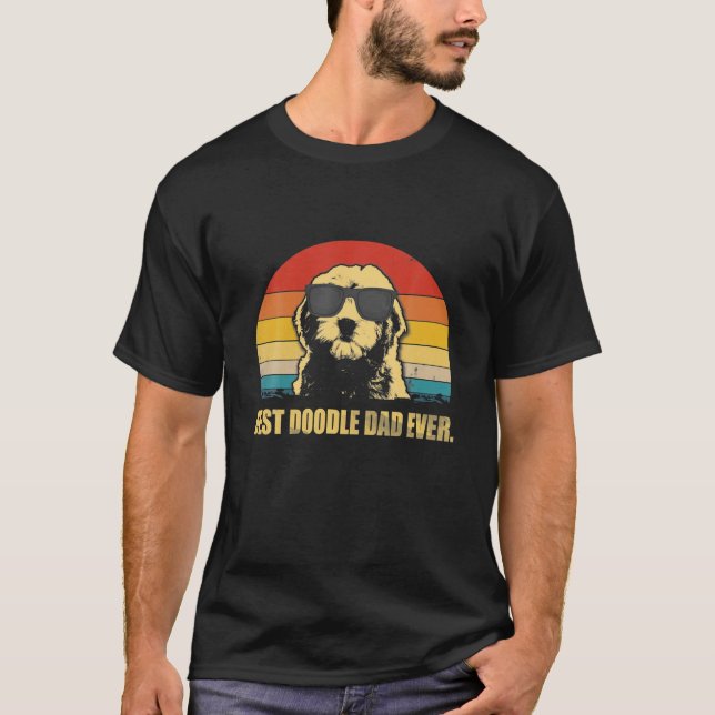 Bästa Doodle Pappa någonsin Goldendoodle Hund Vint T Shirt (Framsida)