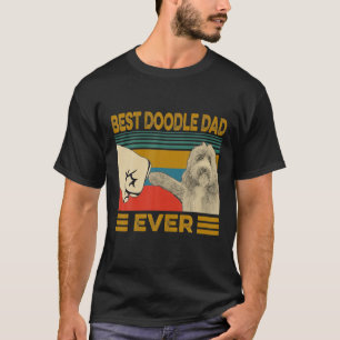 Bästa Doodle Pappa någonsin Retro Hund älskare  T Shirt